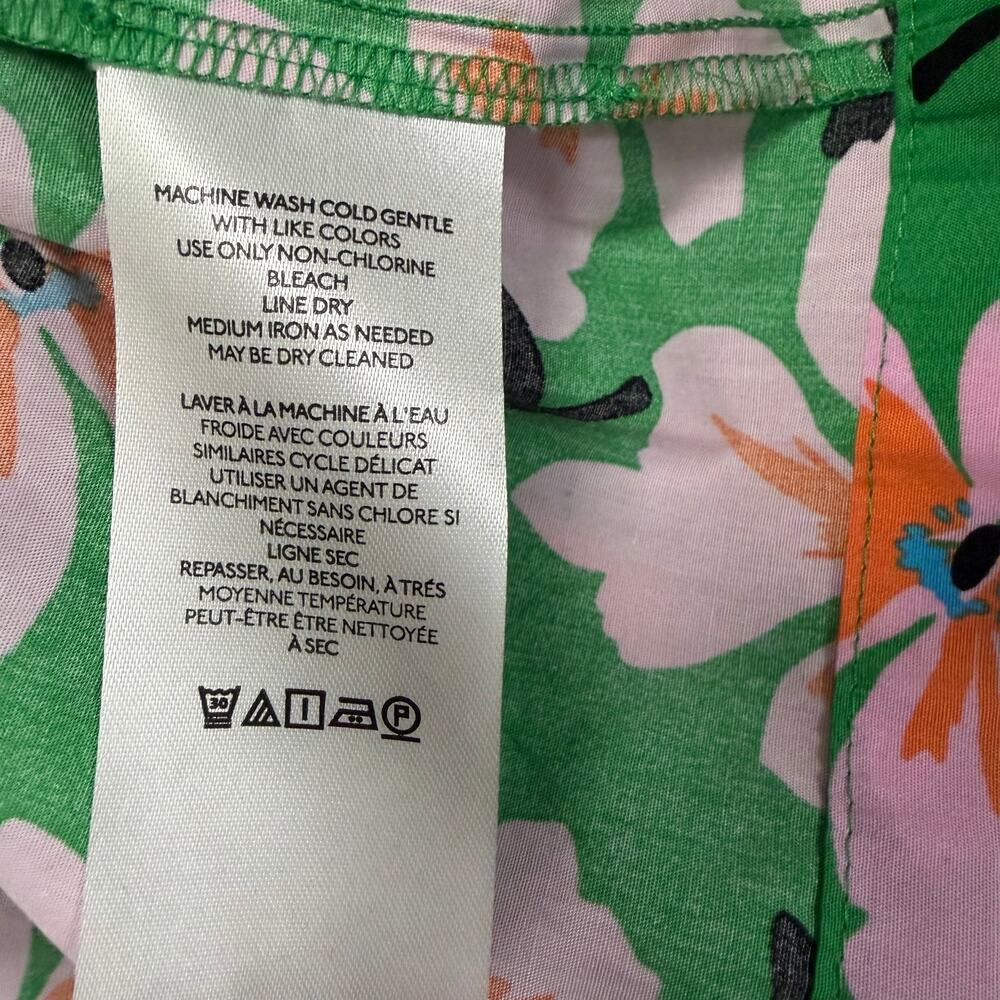 By Anthropologie The Somerset Mini Dress Green Pink Orange Floral Size XL Petite - Picture 6 of 8